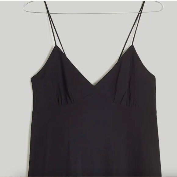 Madewell NL091 Black Layton Mini Slip Dress size 2 NWT - Picture 3 of 11